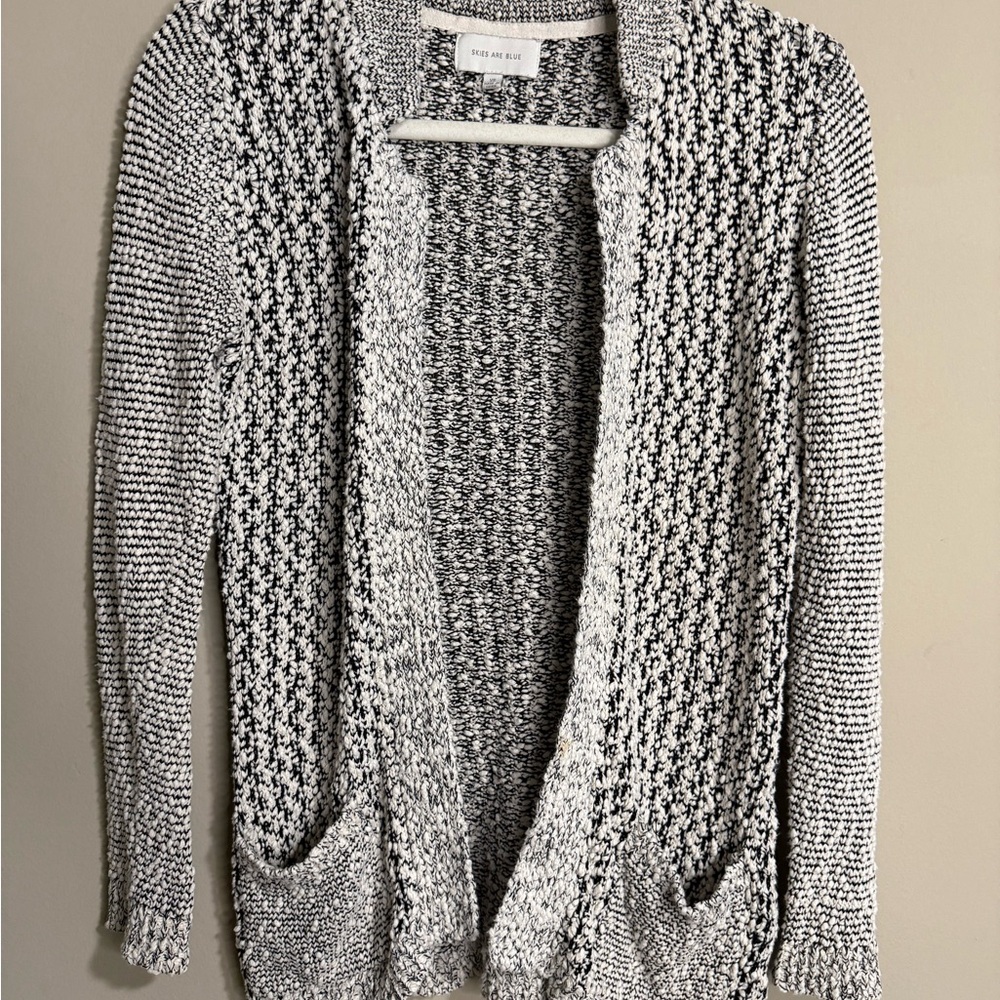 Skies Are Blue Monochrome Knit Cardigan